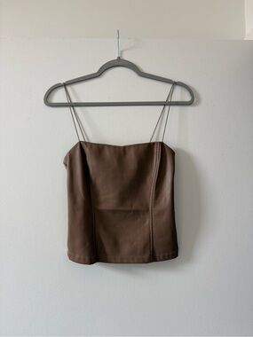 Heartloom Faux Leather Tank in Camel